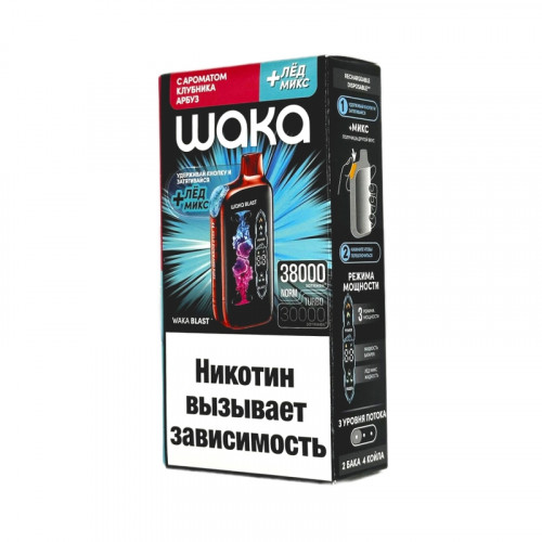 WAKA BLAST 38000 Hard - Клубника арбуз + лед микс